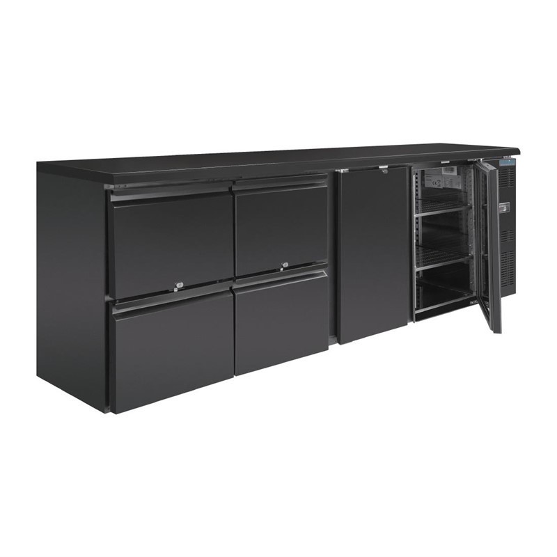 Mostrador Frigorífico con 2 puertas y 4 cajones Polar Serie U 698L