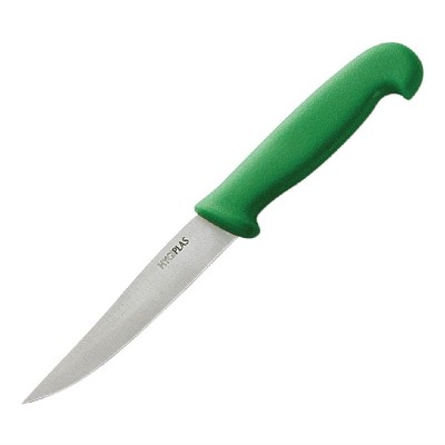 Cuchillo para vegetales hoja dentada verde 10cm Hygiplas c862