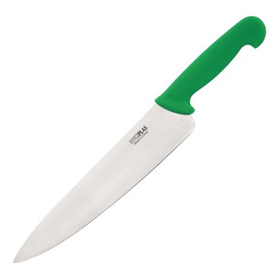 Cuchillo de cocina verde 25.5cm Hygiplas c868