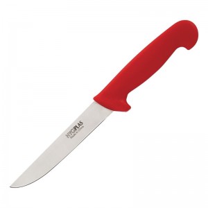 Cuchillo de deshuesar. hoja dura. rojo 15cm Hygiplas c890