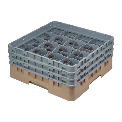 Cesta cristaleria Cambro Camrack beige 16 compartimentos vasos hasta 174(Al)mm de783