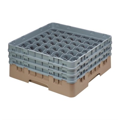 Cesta lavavajillas. Cesta cristaleria Cambro Camrack beige 49 compartimentos vasos hasta 174(Al)mm de798