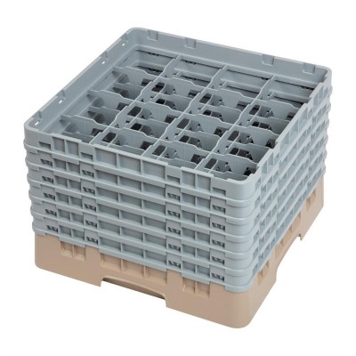 Cesta lavavajillas bandeja cristaleria Cambro de 16 compartimentos beige-Maxima altura de 298mm dw553