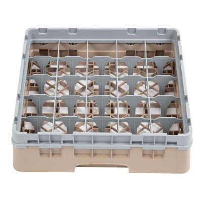 Bandeja cristaleria Cambro Cam de 25 compartimentos beige-Maxima altura de 92mm dw554