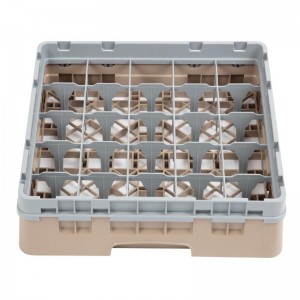 Bandeja cristaleria Cambro Cam de 25 compartimentos beige-Maxima altura de 92mm dw554