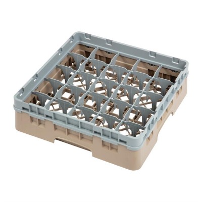 Cesta lavavajillas bandeja cristaleria Cambro Cam de 25 compartimentos beige-Maxima altura de 92mm dw554