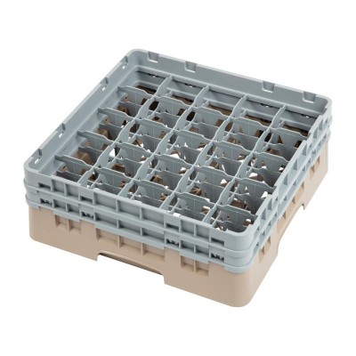 Cesta lavavajillas bandeja cristaleria Cambro de 25 compartimentos beige-Maxima altura de 133mm dw555