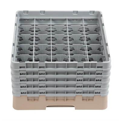 Bandeja cristaleria Cambro Cam de 25 compartimentos beige-Maxima altura de 257mm dw556