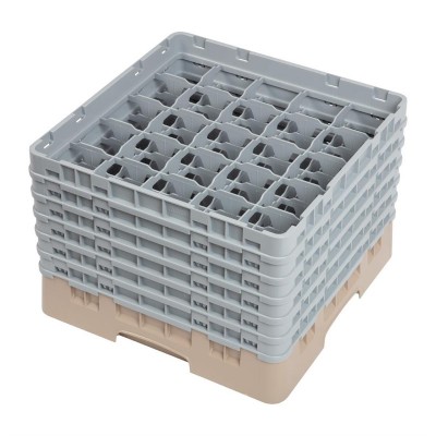 Cesta lavavajillas bandeja cristaleria Cambro de 25 compartimentos beige-Maxima altura 298mm dw557