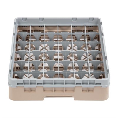 Cesta lavavajillas bandeja cristaleria Cambro de 36 compartimentos beige-Maxima altura de 298mm dw558