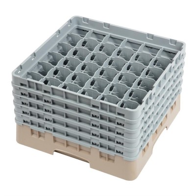 Cesta lavavajillas bandeja cristaleria Cambro de 36 compartimentos beige-Maxima altura de 298mm dw559