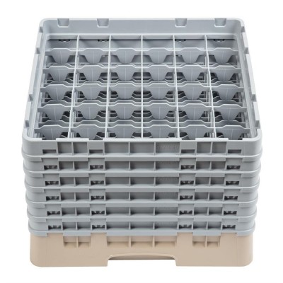 Cesta lavavajillas bandeja cristaleria Cambro de 36 compartimentos beige-Maxima altura de 298mm dw560