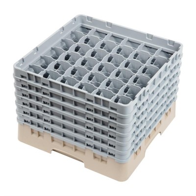 Cesta lavavajillas bandeja cristaleria Cambro de 36 compartimentos beige-Maxima altura de 298mm dw560