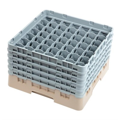 Cesta lavavajillas bandeja cristaleria Cambro de 49 compartimentos beige-Maxima altura 298mm dw562