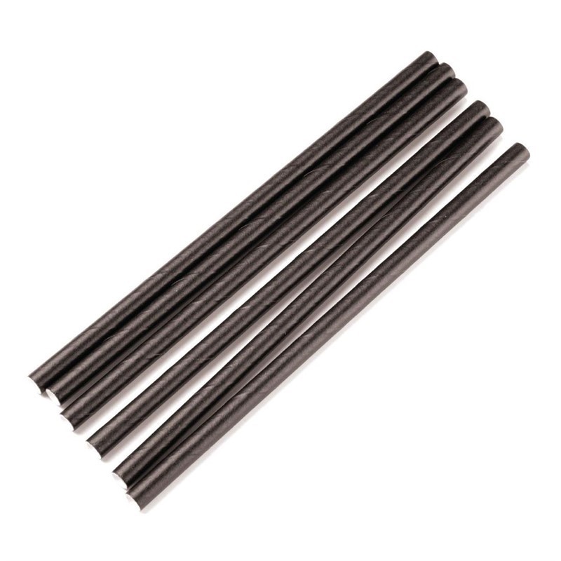 Canutillo de papel Fiesta Green para coctel negro â 142mm (Caja 250). 250 ud. cy080
