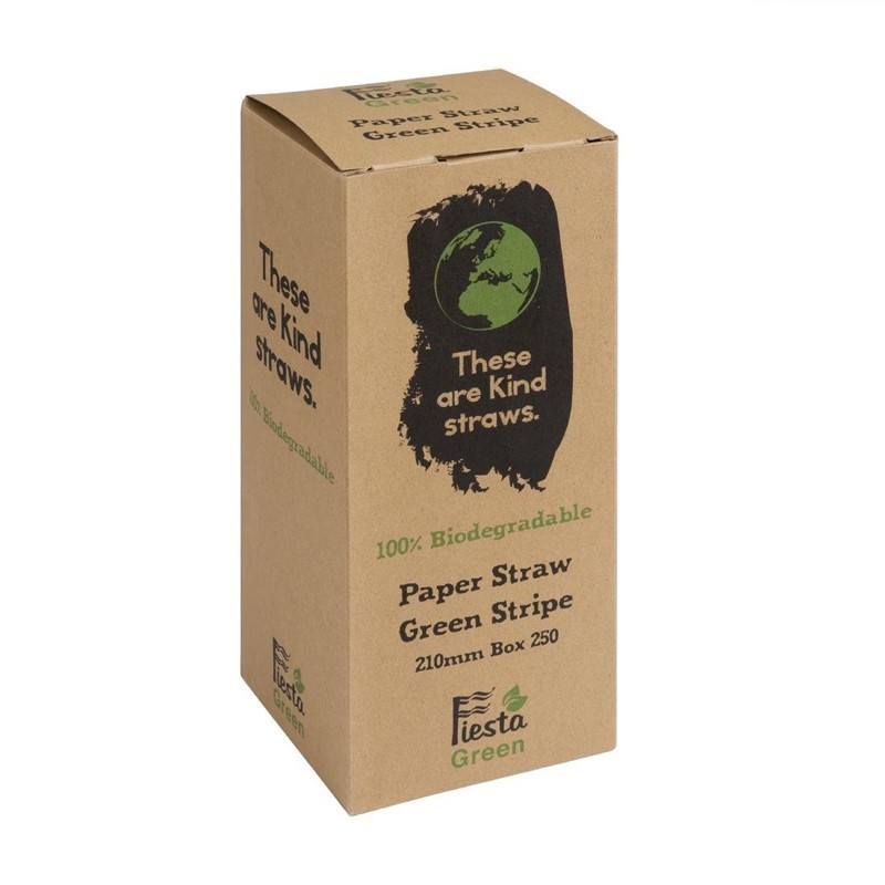Canutillo de papel Fiesta Green color verde y blanco a rayasâ 6mm (Caja 250). 250 ud. de928