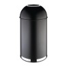 Papelera bala de acero Bolero con tapa abierta (Negra)- 40Ltr cw954