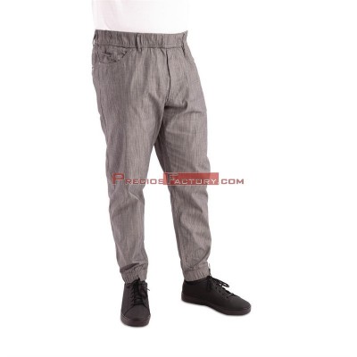 Pantalon para chef Cherfworks Urban 257 negro/blanco de raya fina Talla L bb300-l