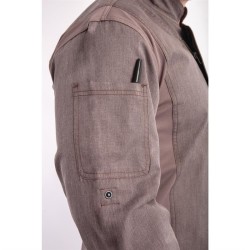 Casaca Chefworks Hartford ligera L/S con cremallera color grafito Talla M bb263-m