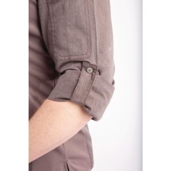 Casaca Chefworks Hartford ligera L/S con cremallera color grafito Talla S bb263-s