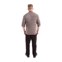 Casaca Chefworks Hartford ligera L/S con cremallera color grafito Talla XS bb263-xs