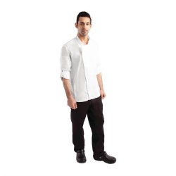 Casaca Chefworks Hartford ligera L/S con cremallera color blanco Talla XL bb264-xl