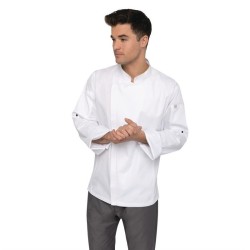 Casaca Chefworks Hartford ligera L/S con cremallera color blanco Talla XL bb264-xl