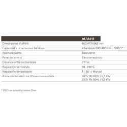 HORNO SMEG CONVECCION ALFA410 4 BANDEJAS 600X400 mm o GN 1/1