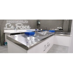 Mostrador pescadería SIN PIES acero inoxidable