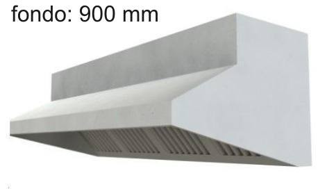 Campana extracción mural con plenum. Fondo 900 mm