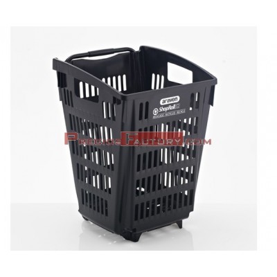21 ud. Cesta SHOP & ROLL 34 litros. Reciclada negra