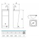 Lavamanos registrable c/pedestal un pulsador serie XS agua fría y caliente