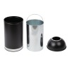 Papelera bala de acero Bolero con tapa abierta (Negra)- 40Ltr cw954