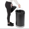 Papelera bala de acero Bolero con tapa abierta (Negra)- 40Ltr cw954