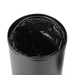 Papelera bala de acero Bolero con tapa abierta (Negra)- 40Ltr cw954