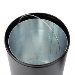 Papelera bala de acero Bolero con tapa abierta (Negra)- 40Ltr cw954