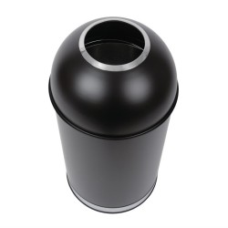 Papelera bala de acero Bolero con tapa abierta (Negra)- 40Ltr cw954
