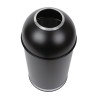 Papelera bala de acero Bolero con tapa abierta (Negra)- 40Ltr cw954