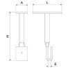 Tirante de techo inoxidable de pletina para atornillar a techo