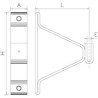 Soporte pletina puente CON trasera. Inoxidable