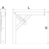 CARTELA ABATIBLE INOXIDABLE 200X24X200 MM.