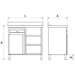 Mueble cafetero inox básic 107x60
