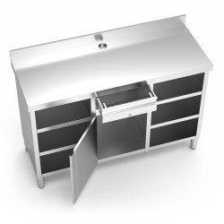 Mueble cafetero inox doble 157x60 cm
