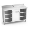 Mueble cafetero inox doble 157x60 cm
