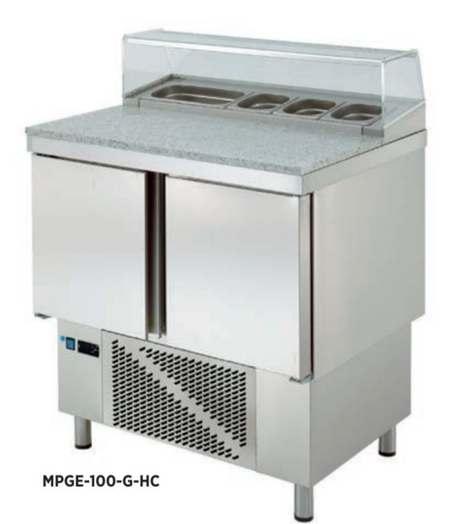 Mesa refrigerada para preparación de ensalada y pizza. MPGE-100-G HC