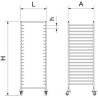 Carro bandejero Gastro M acero inoxidable GN1/1 10 niveles ds454