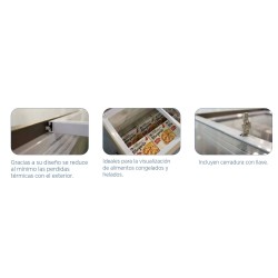 Congelador horizontal puerta de cristal. NLFG-195