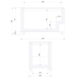 Congelador horizontal puerta de cristal. NLFG-195