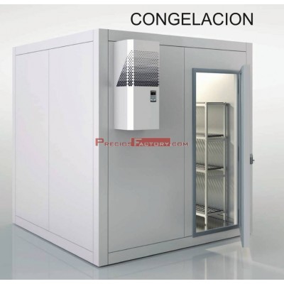 Cámara congelación con equipo frigorífico y estanterias
