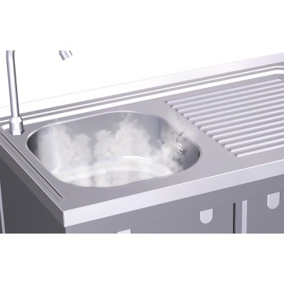 Opción de agua caliente para fregaderos autónomos